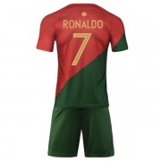 Fotballdrakter Barn Portugal VM 2022 Cristiano Ronaldo 7 Hjemme Draktsett